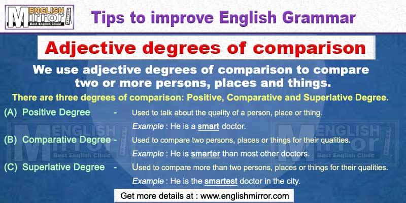 Adjective degrees of comparison in English