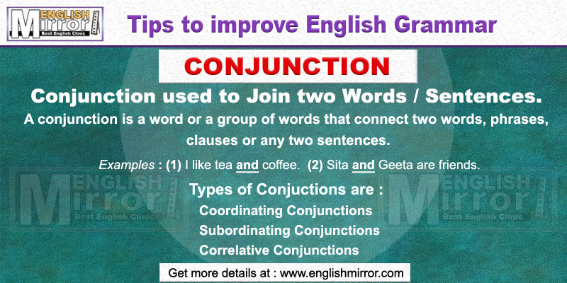 Conjunction - Parts of Speech