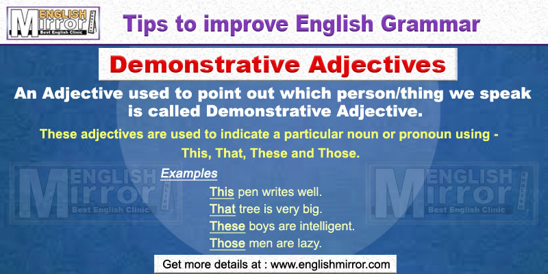 Demonstrative Adjectives in English Grammar