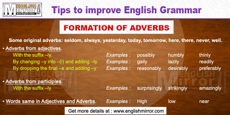 Formations of Adverbs