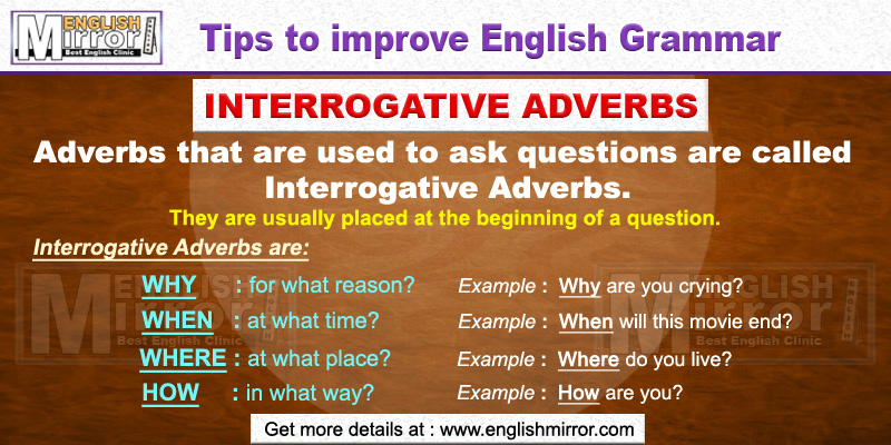 Uses of Interrogative Adverbs in English Grammar