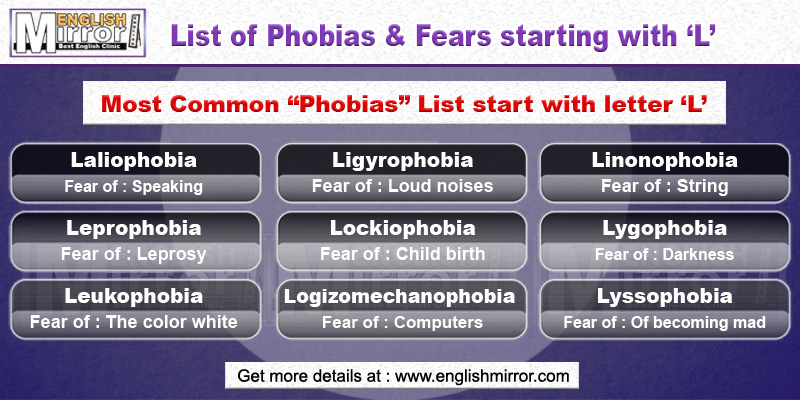 Phobias and Fears with letter L