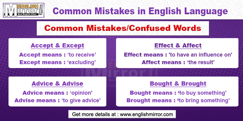 Common mistakes in English language