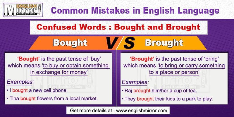 Confused Words Bought and Brought in English
