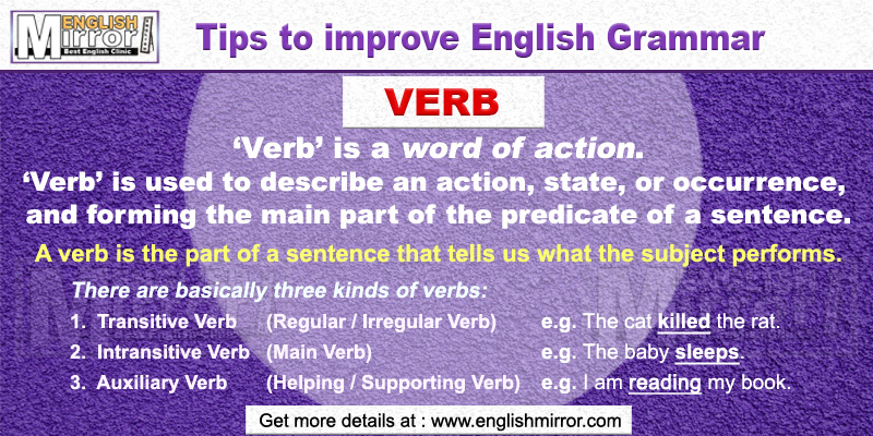 Types of Verbs in English Grammar